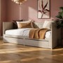 Double Wooden Day Bed with Trundle and Storage in Taupe - Lincoln