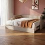Double Wooden Day Bed with Trundle and Storage in Taupe - Lincoln