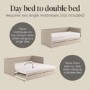 Double Wooden Day Bed with Trundle and Storage in Taupe - Lincoln