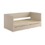 Double Wooden Day Bed with Trundle and Storage in Taupe - Lincoln