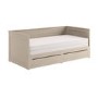 Double Wooden Day Bed with Trundle and Storage in Taupe - Lincoln