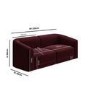 Burgundy Velvet Curved Modular 3 Seater Sofa - Laine