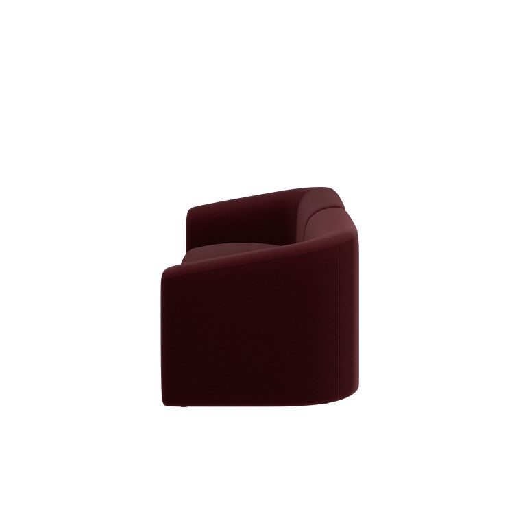 Burgundy Velvet Curved Modular 3 Seater Sofa - Laine
