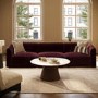 Burgundy Velvet Curved Modular 4 Seater Sofa - Laine