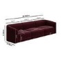 Burgundy Velvet Curved Modular 4 Seater Sofa - Laine