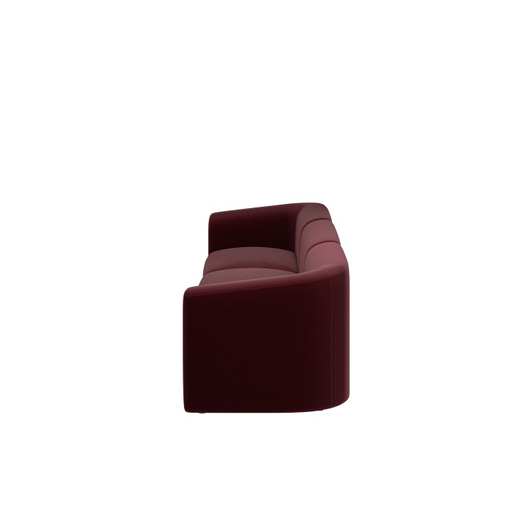 Burgundy Velvet Curved Modular 4 Seater Sofa - Laine