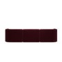 Burgundy Velvet Curved Modular 4 Seater Sofa - Laine