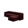 Large Burgundy Velvet Curved Modular 4 Seater Chaise Corner Sofa - Laine