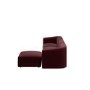 Large Burgundy Velvet Curved Modular 4 Seater Chaise Corner Sofa - Laine