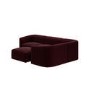 Large Burgundy Velvet Curved Modular 5 Seater Corner Sofa - Laine
