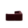 Large Burgundy Velvet Curved Modular 5 Seater Corner Sofa - Laine