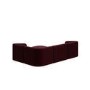 Large Burgundy Velvet Curved Modular 5 Seater Corner Sofa - Laine