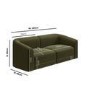 Olive Green Velvet Curved Modular 3 Seater Sofa - Laine