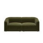 Olive Green Velvet Curved Modular 3 Seater Sofa - Laine