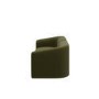 Olive Green Velvet Curved Modular 3 Seater Sofa - Laine