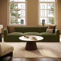 Olive Green Velvet Curved Modular 4 Seater Sofa - Laine