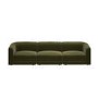 Olive Green Velvet Curved Modular 4 Seater Sofa - Laine