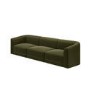 Olive Green Velvet Curved Modular 4 Seater Sofa - Laine