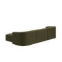Large Olive Green Velvet Curved Modular 4 Seater Chaise Corner Sofa - Laine