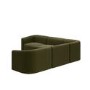 Large Olive Green Velvet Curved Modular 5 Seater Corner Sofa - Laine