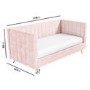 Single Day Bed Sofa in Pink Velvet - Lennox