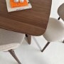 Walnut Curved Leg Dining Table - Seats 4 - 6 - Leona