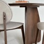 Walnut Curved Leg Dining Table - Seats 4 - 6 - Leona