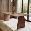 LOA003 Large Walnut Curved Leg Dining Table - Seats 6 - 8 - Leona
