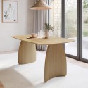 LOA004 Oak Curved Leg Dining Table - Seats 4 - 6 - Leona