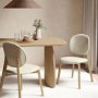 Oak Curved Leg Dining Table - Seats 4 - 6 - Leona