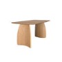 Rectangular Oak Curved Leg Dining Table Set with 4 Cream Upholstered Chairs - Seats 4 - Leona