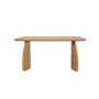 Rectangular Oak Curved Leg Dining Table Set with 4 Cream Upholstered Chairs - Seats 4 - Leona