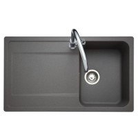 Rangemaster Loa Single Bowl Inset Granite Kitchen Sink - Concrete