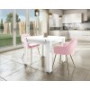 Set of 2 Pink Velvet Dining Tub Chairs with Gold Legs - Logan