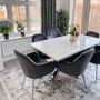 Set of 2 Grey Velvet Tub Dining Chairs - Logan