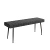 Large Grey Faux Leather Dining Bench - Seats 2 - Logan