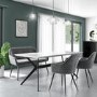 Grey Velvet Dining Bench with Back - Seats 2 - Logan