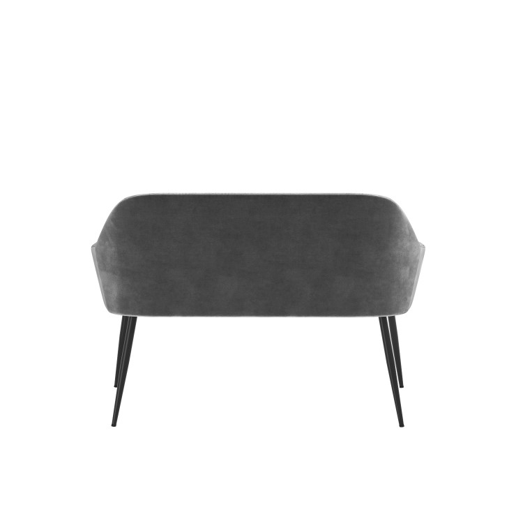 Grey Velvet Dining Bench with Back - Seats 2 - Logan
