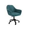 Teal Velvet Office Chair with Arms - Logan