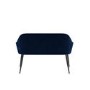 Large Navy Velvet Dining Bench with Back - Seats 2 - Logan