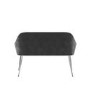 Large Grey Velvet Dining Bench with Back - Seats 2 - Logan