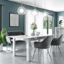 Large Grey Velvet Dining Bench with Back - Seats 2 - Logan