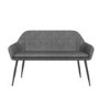 Large Grey Faux Leather Dining Bench with Back - Seats 2 - Logan