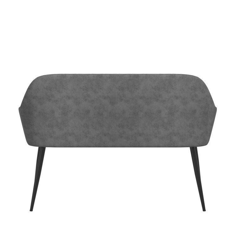 Large Grey Faux Leather Dining Bench with Back - Seats 2 - Logan