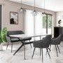 Large Grey Faux Leather Dining Bench with Back - Seats 2 - Logan