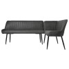 Grey Faux Leather Corner Dining Bench - Right Hand Facing - Seats 5 - Logan