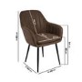 Set of 2 Brown Faux Leather Tub Dining Chairs - Logan