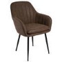 Set of 2 Brown Faux Leather Tub Dining Chairs - Logan