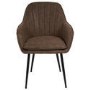 Set of 2 Brown Faux Leather Tub Dining Chairs - Logan