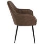 Set of 2 Brown Faux Leather Tub Dining Chairs - Logan